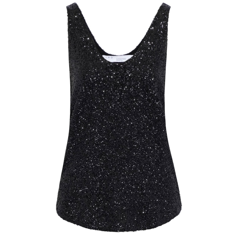 NEW IRO BLACK SLEEVELESS SEQUIN TOP - Picture 7 of 8